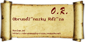 Obrusánszky Róza névjegykártya