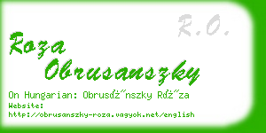 roza obrusanszky business card